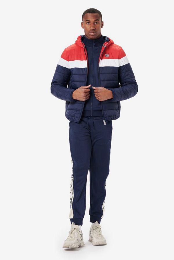 Chaquetas Fila Hombre Azul Marino / Rojas / Blancas - Llyr Puffer - España 203456UDM